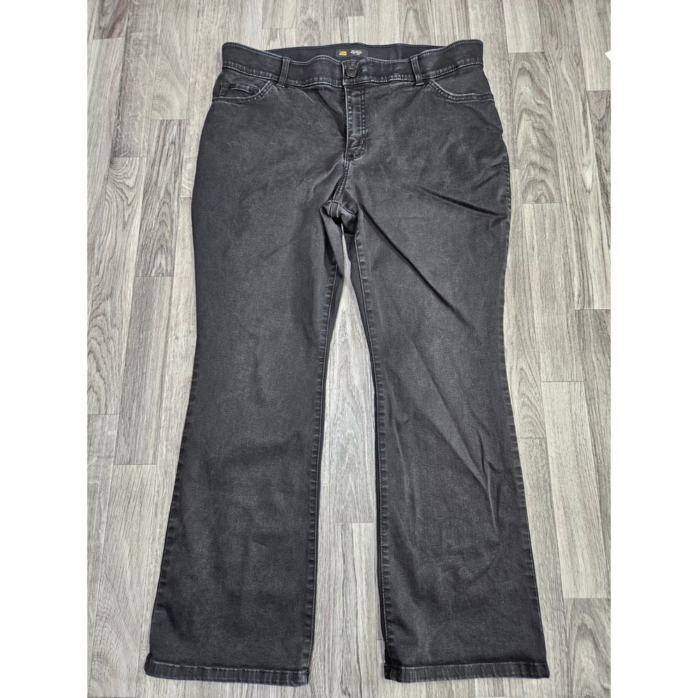 Lee Bootcut Jeans Womens 18W Petite Black Flex Motion Mid Rise Denim